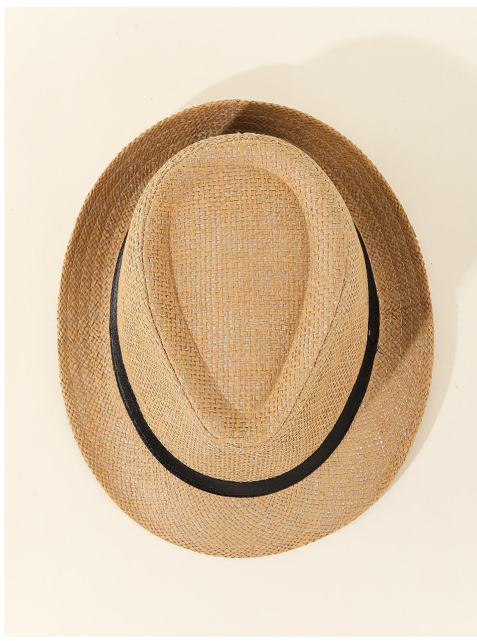 Breathable Linen Straw Jazz Hat, Casual Gentleman Fedora For Summer