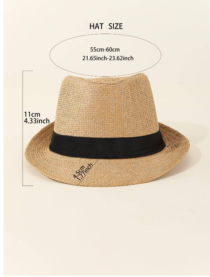 Breathable Linen Straw Jazz Hat, Casual Gentleman Fedora For Summer