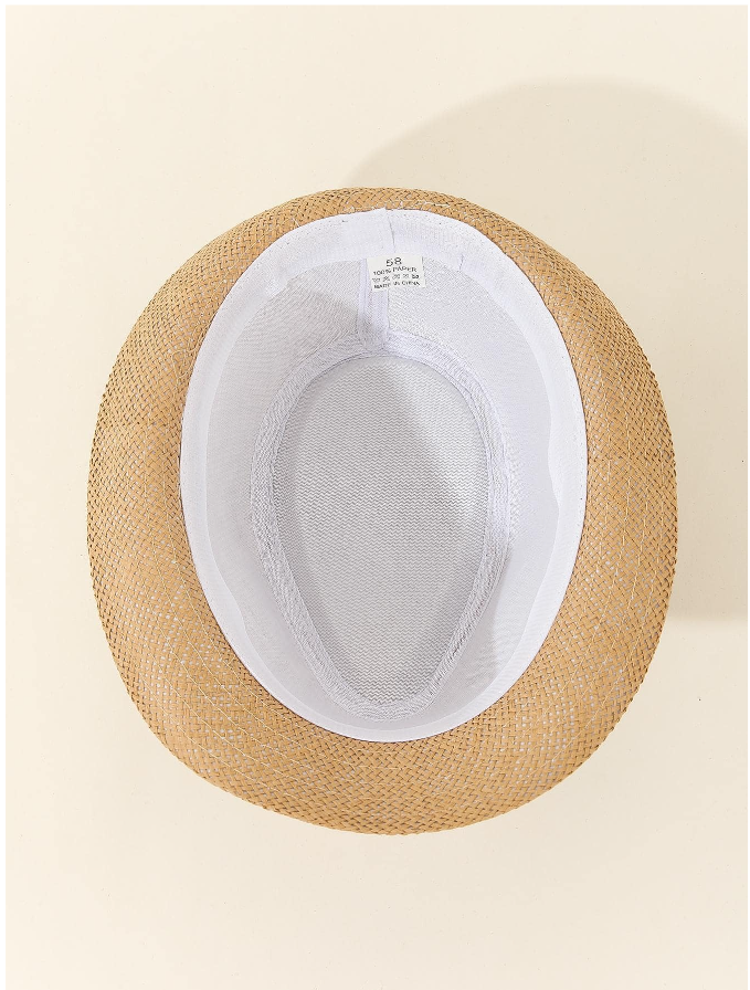 Breathable Linen Straw Jazz Hat, Casual Gentleman Fedora For Summer