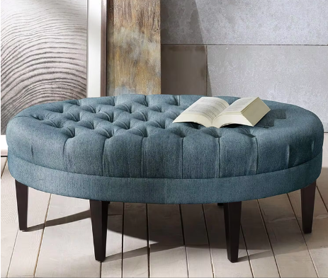 Oval Surfboard Tufted Cocktail Ottoman