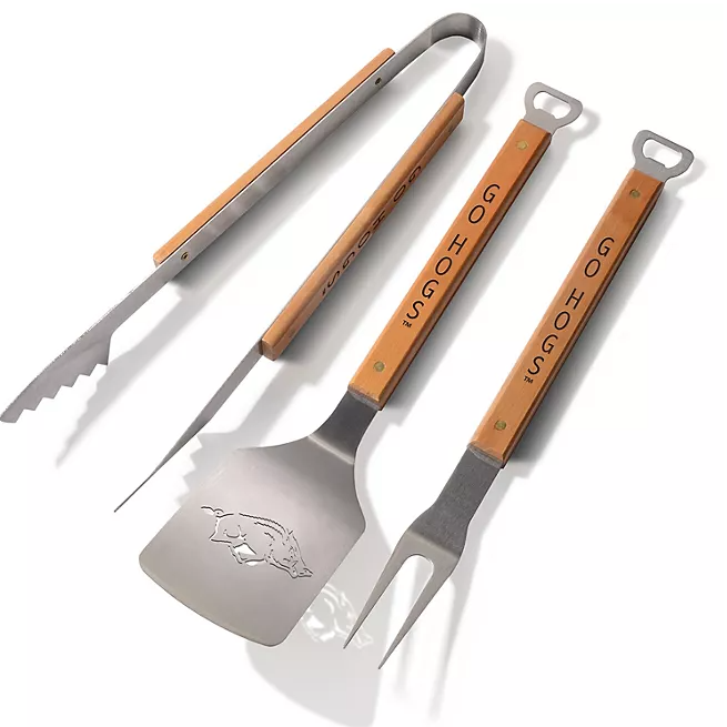 Logo Brands 3-Piece Classic Stainless Steel Grill Set