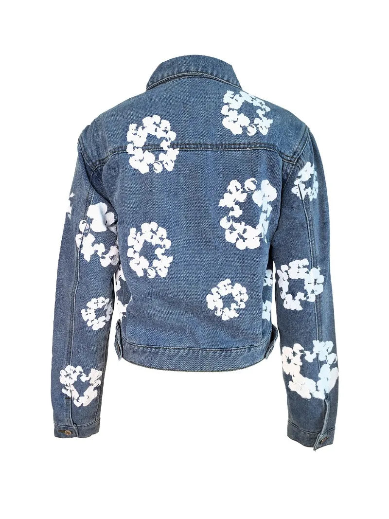 Floral Print Denim Jacket