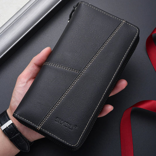 Men Leather Wallets Long Design