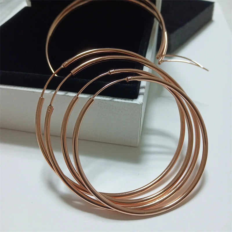 New Rose Gold Big Hoop Earrings