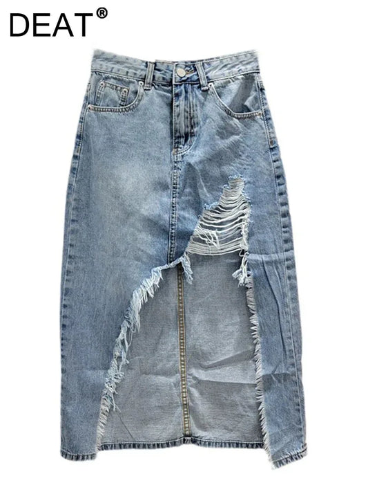 Denim Asymmetric Skirts