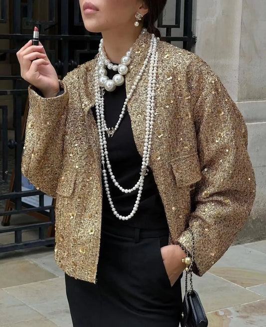 Metal Color Sequin Jacket