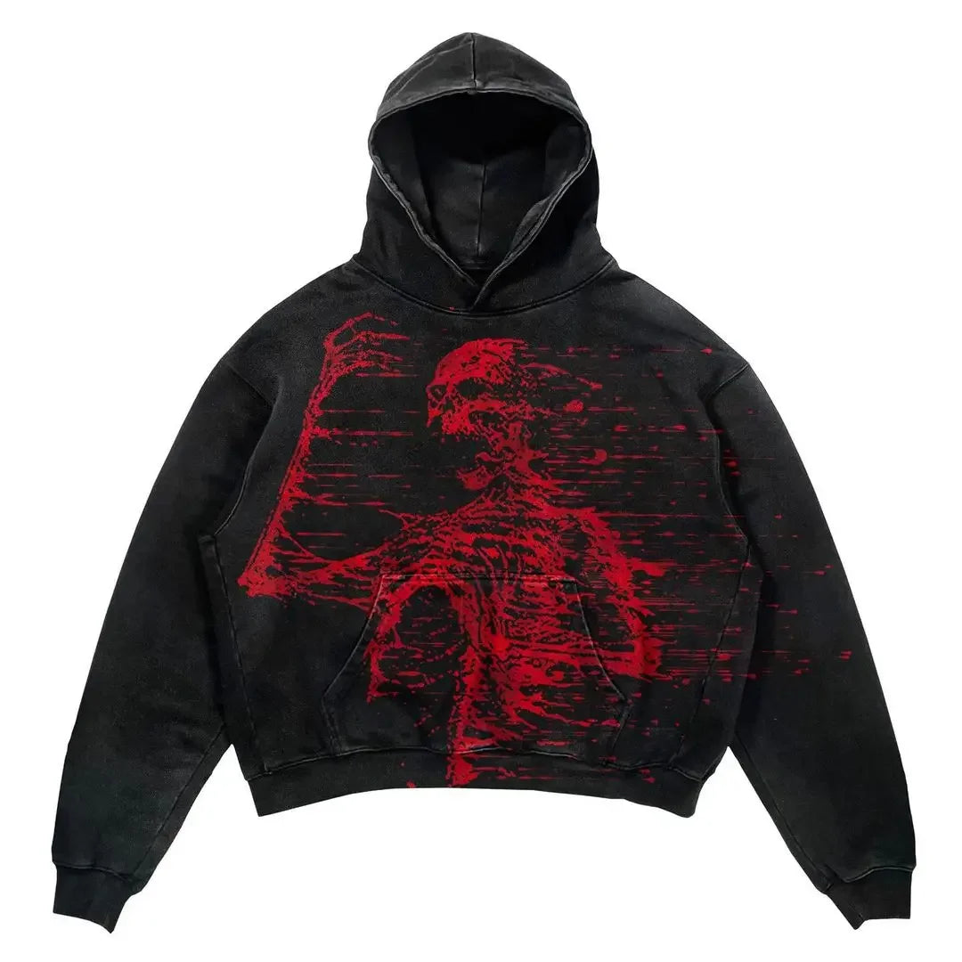 Oversized Letter Print Streetwear Hoodie