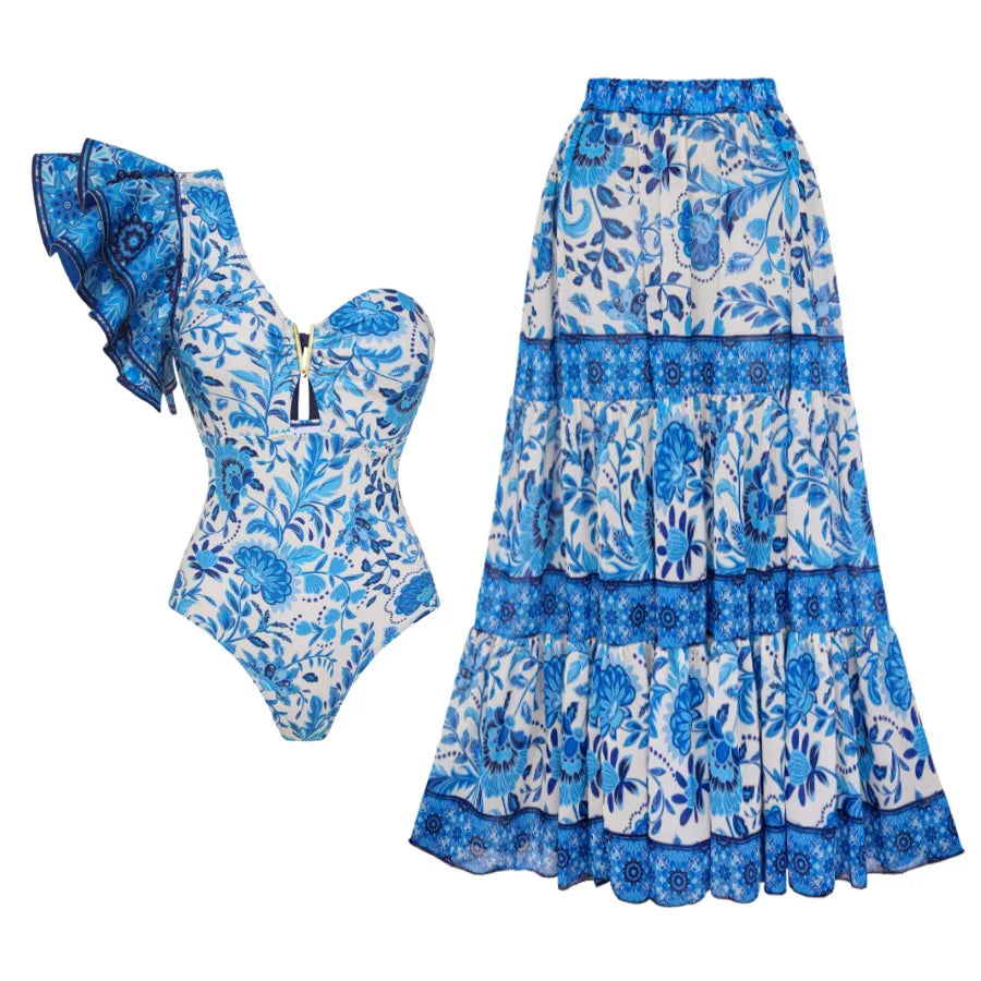 Two Piece Swimsuit Beach Skirt